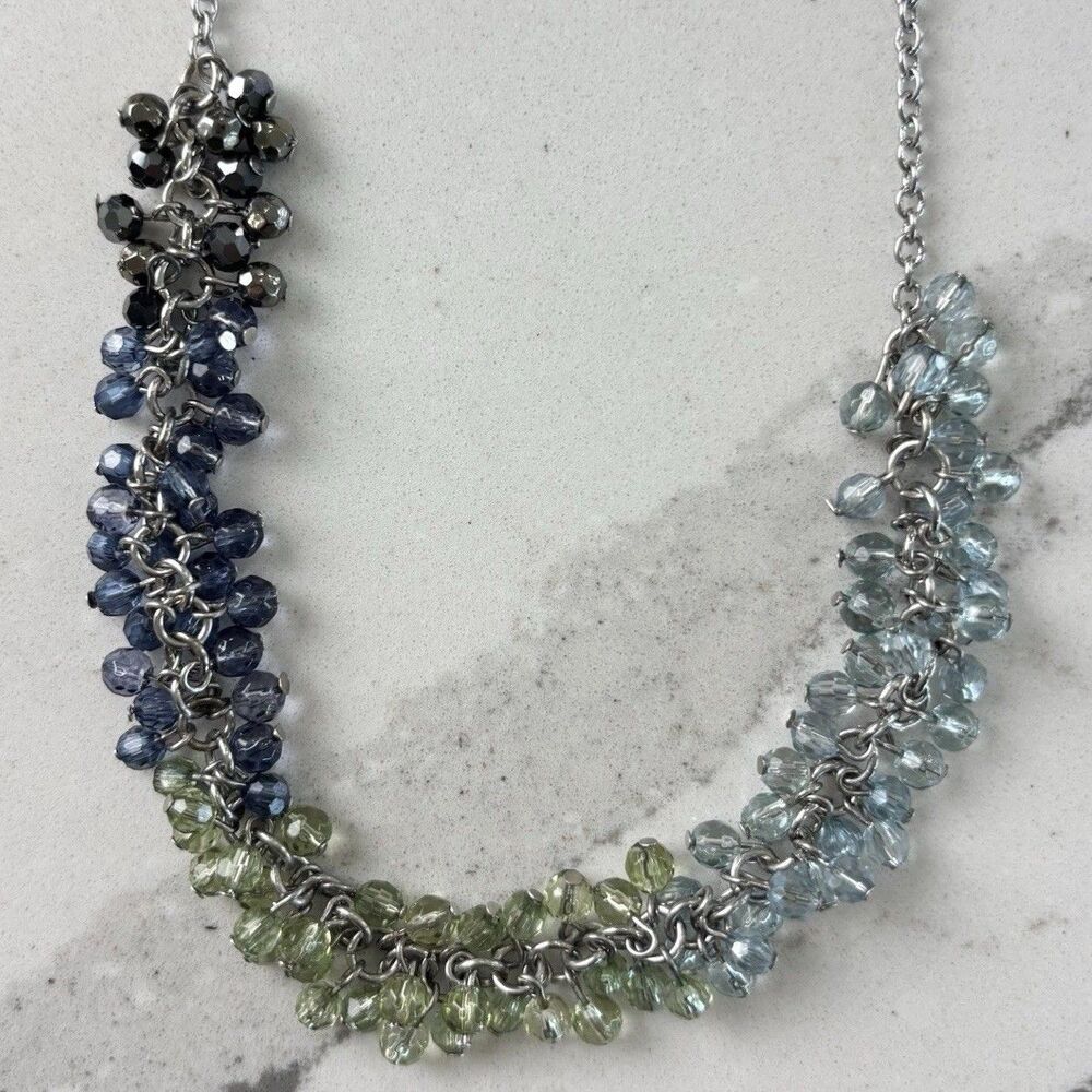 Coldwater Creek Necklace Blue Ombre Sparkle Bead Mermaid Fairy Folklore Office